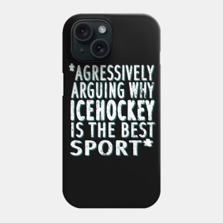 Ice hockey bodycheck ice stadium racket sayings Phone Case