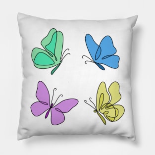 Multicolor Butterflies Pillow