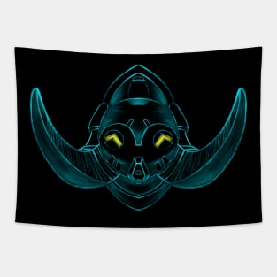 Defender robot portrait Tapestry