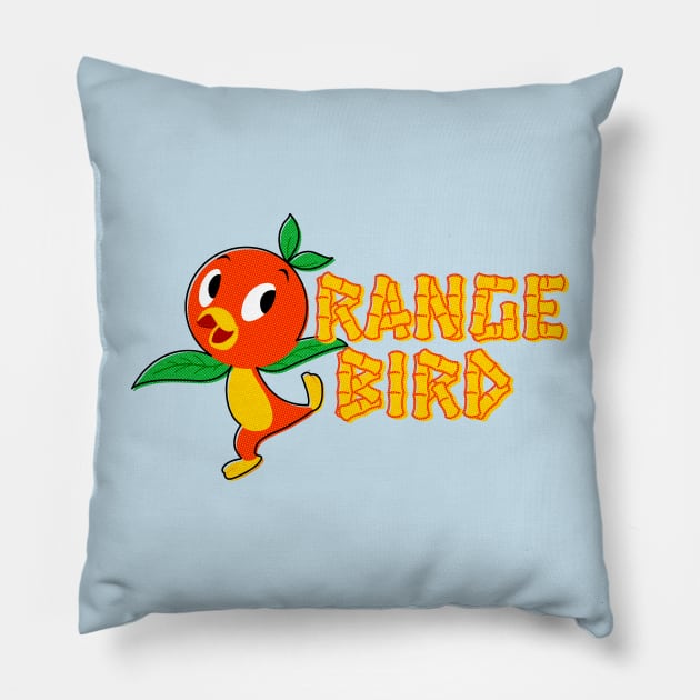 Vintage Orange Bird Pillow by NicksProps