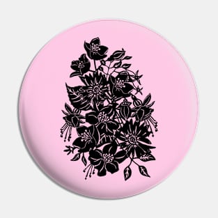 Camellia Fuchsia Flowers Pin