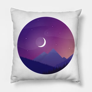 Purple Mountain Landscape Pillow