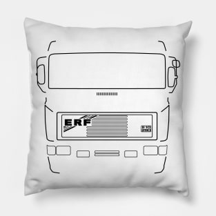 Classic ERF E Series heavy lorry black outline graphic Pillow