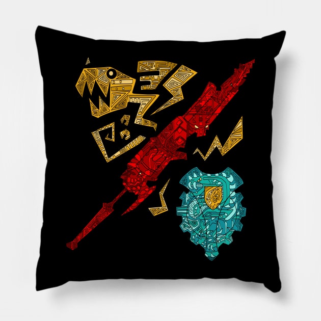 Monster Hunter Gunlance Pillow by paintchips