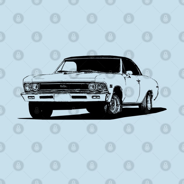 1966 Chevy Chevelle - stylized monochrome by mal_photography