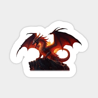 Dragon Mythological Dragon Lovers Red Magnet