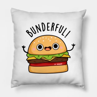 Bunderful Cute Burger Bun Pun Pillow