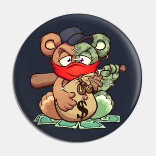 Bear Money Bat Pin