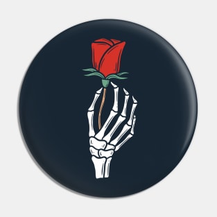 Sketelon Hand with Rose Pin