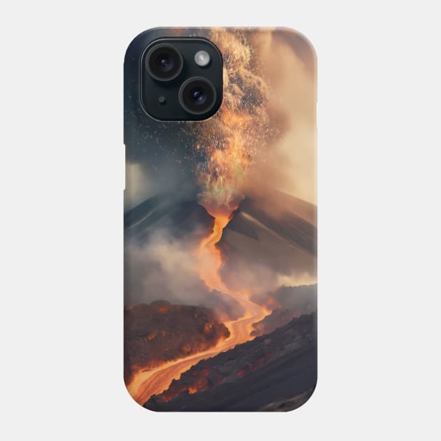 Volcanic eruption Phone Case by psychoshadow