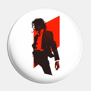 Red Silhouette of an Icon - Pop Music Pin