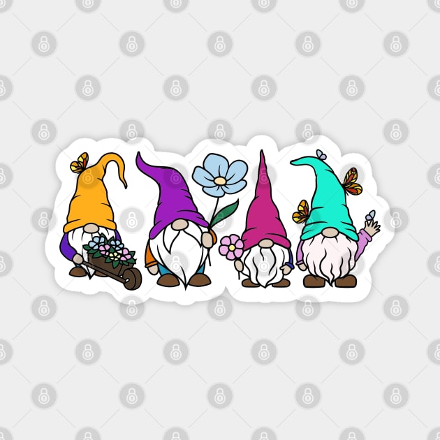 Colorful Gnomes Magnet by bohomermaidgal