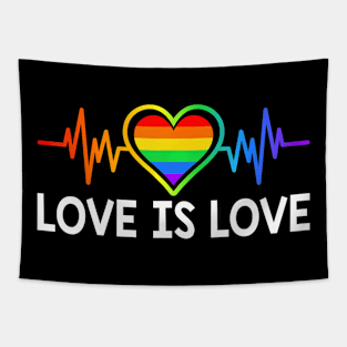 Lgbt Gay Pride Heartbeat Lesbian Gays Love Sexy Rainbow Tapestry