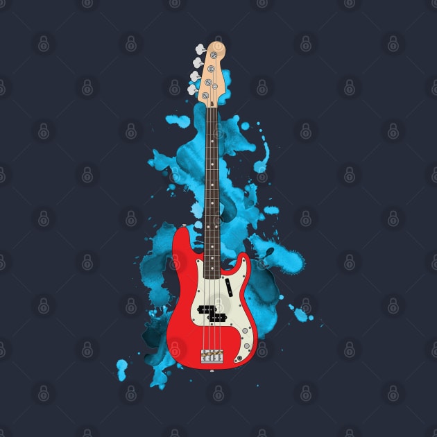 P-style Bass Guitar Fiesta Red Color by nightsworthy