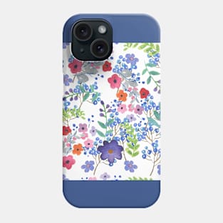 decorative, vintage, watercolor flowers Phone Case