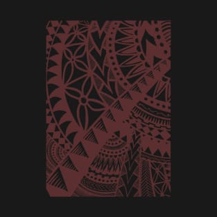 Pacific Island Pattern 2 - Brown T-Shirt