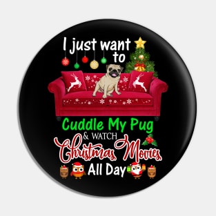 I Want To Cuddle My Pug _ Watch Christmas Movies Pin