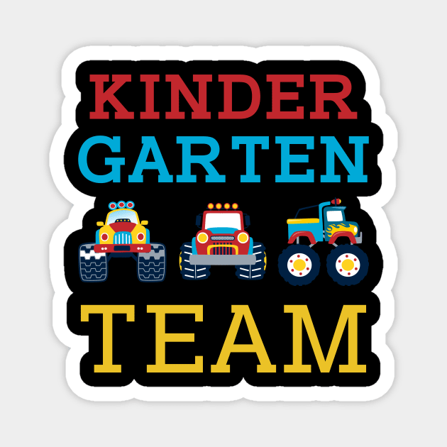 Monster Truck Team Kindergarten Back To School Teacher Student Magnet by kateeleone97023