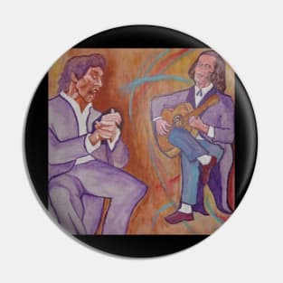 Paco de Lucia and singer Camarón de la Isla, painted by Aguijarro Pin