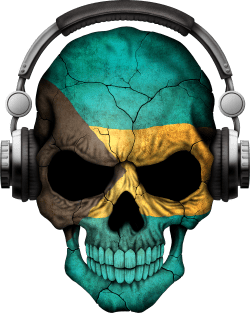 Dark Skull Deejay with Bahamas Flag Magnet