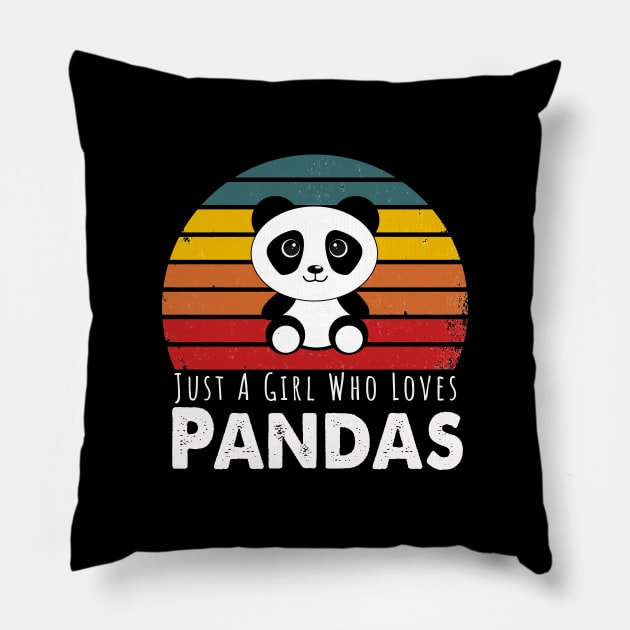 Just A Girl Who Loves Pandas Pillow by Happysphinx