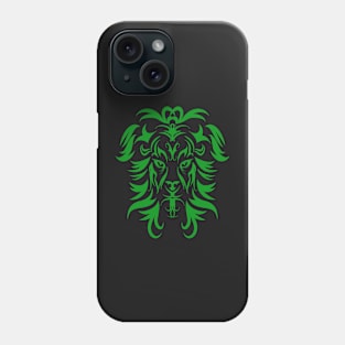 Tribal Tattoo Art Green Lion Head Phone Case