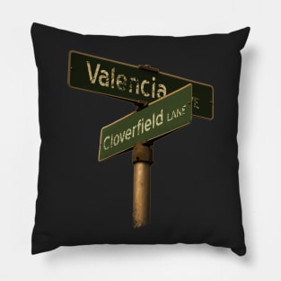 The Corner of Valencia Ave & Cloverfield Lane Pillow