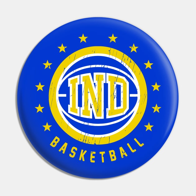 IND Basketball Vintage Distressed Pin by funandgames