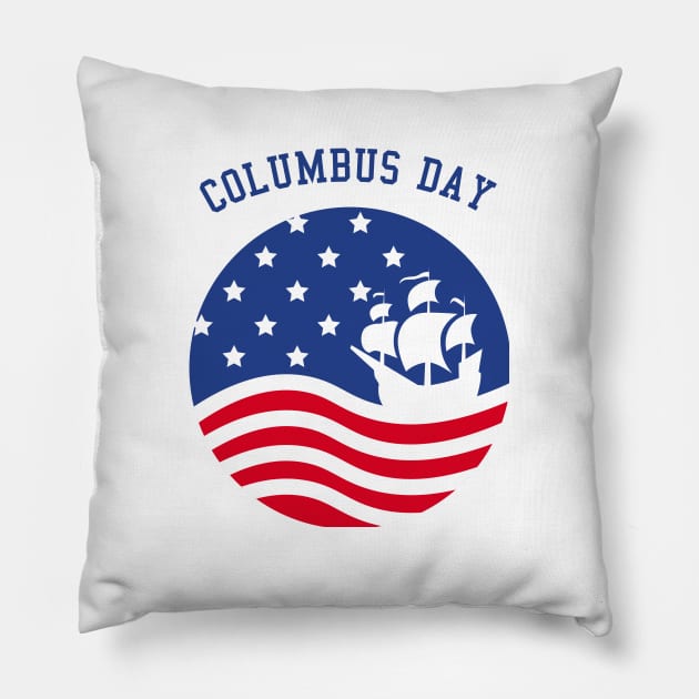 Columbus Day Pillow by Clowd