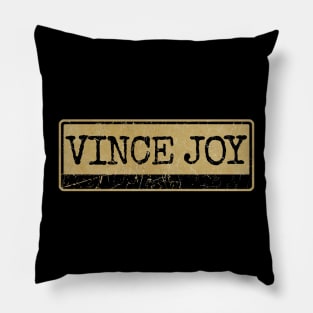 Vince Joy Aliska, text black retro, Pillow