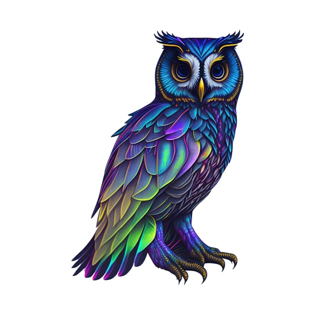 holographic colorful cute OWL by halazidan