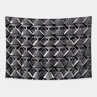 3D Geometric Polygon (Grey) Tapestry