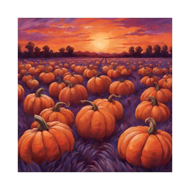 Halloween Pumpkin Patch at Dawn by incloudines