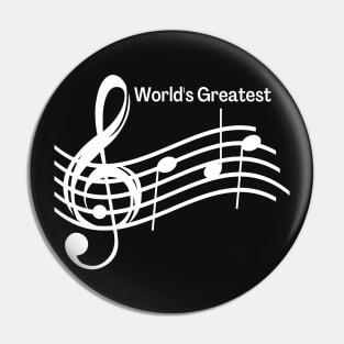 World's Greatest Dad for Musicians - White Print Pin