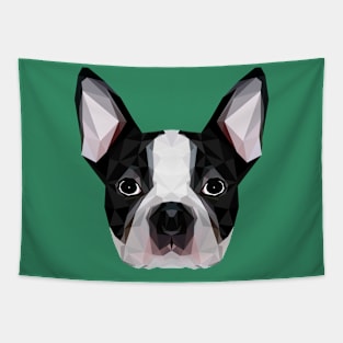 Boston Terrier Low Poly Art Tapestry