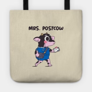 pink cow delivering mail - postcow Tote