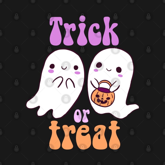 Trick or treat cute ghost couple by Yarafantasyart