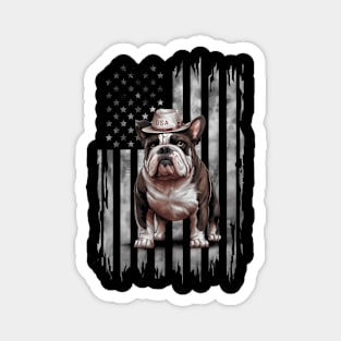 Patriotic American Bulldog Salute- Usa Pride Magnet