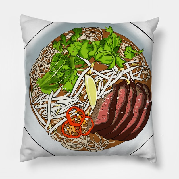 Vietnamese Beef Pho Noodles Pillow by smithandco