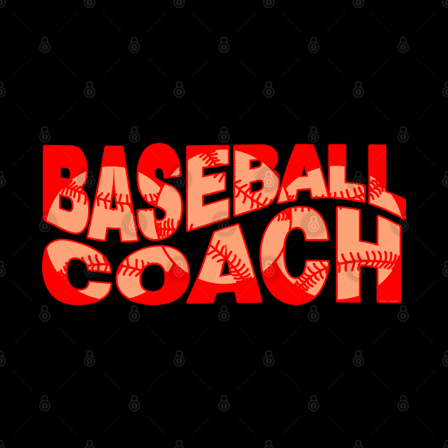 Red Wavy Baseball Coach by Barthol Graphics