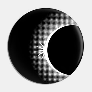 Total Eclipse of the Sun 2024, Halftone (dark backgrounds) Pin