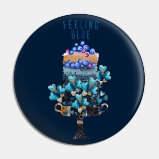 Feeling Blue with Blueberries cake Pin