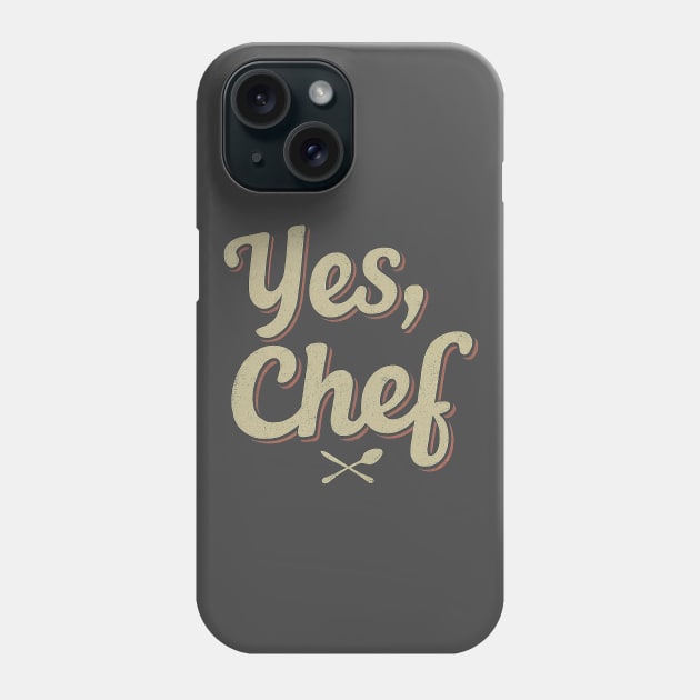 "Yes, Chef" - The Bear Vintage Typography Phone Case by Retro Travel Design