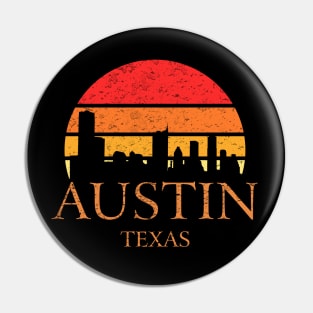 Vintage sunset Austin Texas Pin