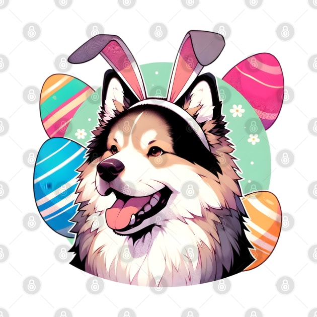 Karelian Bear Dog Celebrates Easter with Bunny Ears by ArtRUs