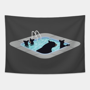 Pool Bears - Blue Tapestry