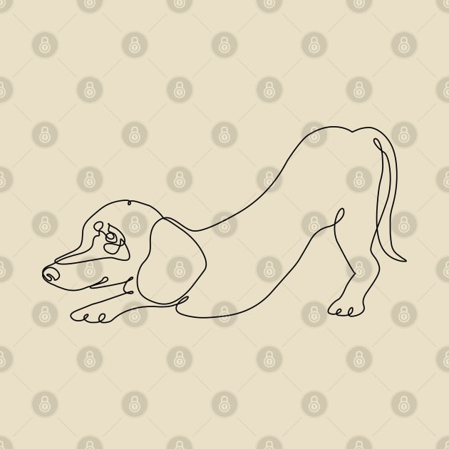 One Line Dachshund Downward by huebucket