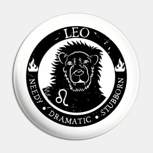 Savage Leo Zodiac Antisocial Astrology Pin