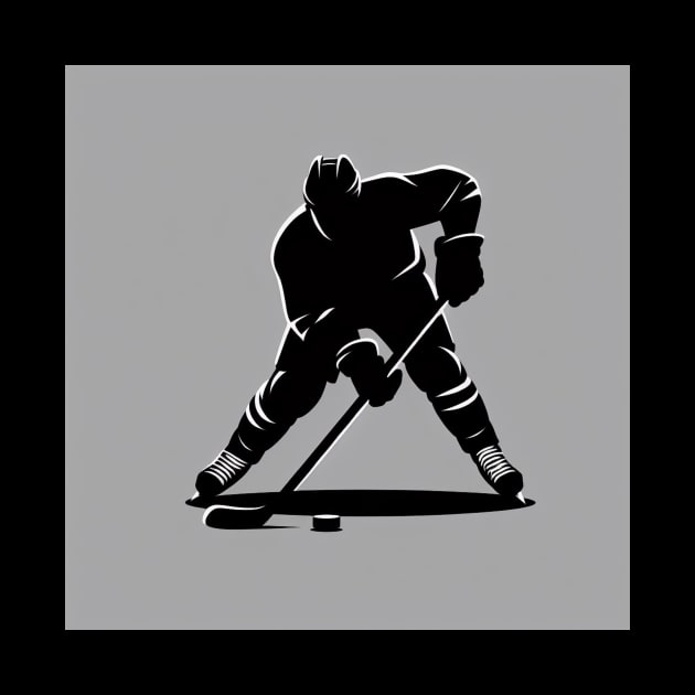 Hockey player with puck by Print Forge