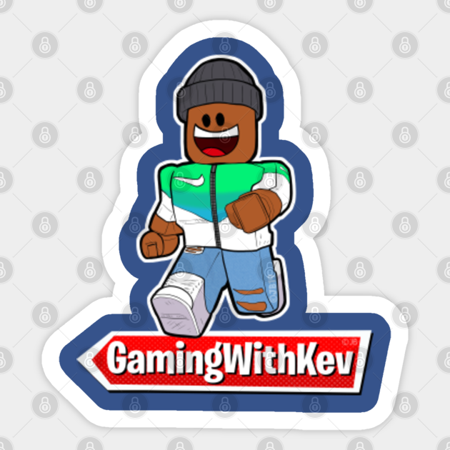 Kev Red Logo Gamingwithkev Sticker Teepublic - gaming with kev roblox name